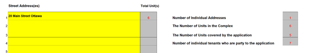 Section C, Summary Tab visual example showing fields on the form being completed as described in this example.