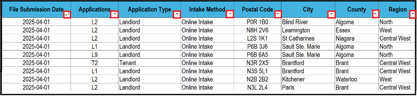 Example showing the Open Data FY2024-25 spreadsheet.