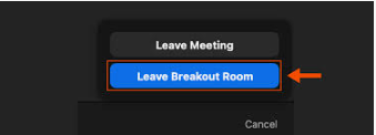 Image of the Leave button for a breakout room.